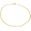 14K Gold 9-inch Classic Figaro Chain Anklet