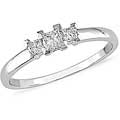 14k White Gold 1/4ct TDW Diamond 3 Stone Ring (Set of 3)
