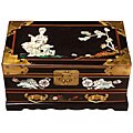 Handmade 'Woman and Tree Peony' Mother of Pearl Inlay Jewelry Box