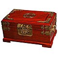 Handmade Asian Brass and Wood Jewelry Box