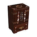 Asian Mother of Pearl Inlay Wood Jewelry Box
