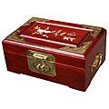 Flowers/ Birds Wood Jewelry Box with Mother of Pearl Inlay