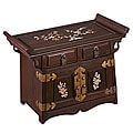 Handmade Floral Mother of Pearl Inlay Wood Jewelry Box