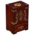 Asian Mother Of Pearl Inlay Wood Jewelry Box