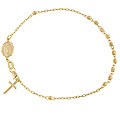 14k Gold Italian Rosary Bracelet with Cross Charm