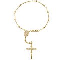 14k Yellow Gold Italian Rosary Bracelet with Crucifix