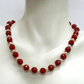 Red Agate with Freshwater Pearl Necklace