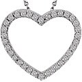 14k White Gold 1/6ct TDW Diamond Heart Necklace