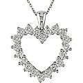 14k White Gold 2ct TDW Diamond Heart Necklace