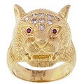 14k Yellow Gold 1/4ct TDW Diamond Cougar Ring