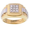 14k Gold 1/4ct TDW Diamond Square Men's Ring