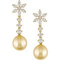 Cultured South Sea Pearl 1 3/4ct Diamond Earrings (10-11mm)