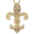14k Gold Diamond Accent Fleur de Lis Necklace