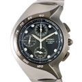 Seiko Men's Chrono Black Dial Steel Watch