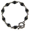 1928 Jewelry Gun Metal Jet Toggle Bracelet
