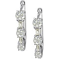 14k White Gold 3/4ct TDW Diamond Hoops (I-J, I1)