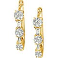 14k Yellow Gold 1ct TDW Diamond Hoops