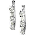 14k White Gold 1ct TDW Diamond Hoop Earrings (I-J, I1)