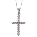 10k Gold 1/2ct Diamond Cross Pendant Necklace