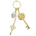 Chateau D'Argent Gold Over Silver Key and Lock Charm Drop Necklace