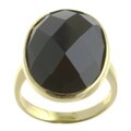 Chateau D'Argent Gold over Sterling Silver Oval Black Onyx Ring