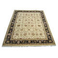 Sino Tabriz Hand-knotted Ivory/Navy Rug (9 x 12)