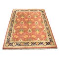 Indian Indo Peach/Navy Mahal Rug (9' x 12')