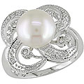 14k Cultured Freshwater Pearl Diamond Ring