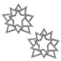 14k White Gold 1 1/5ct Diamond Snowflake Earrings