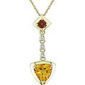 10k Yellow Gold Garnet Citrine Pendant