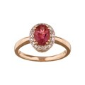 14k Gold Pink Tourmaline 1/10ct TDW Diamond Ring