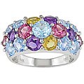 10k White Gold Multi Gemstone Ring