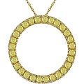 14k Gold Yellow Sapphire Circle Pendant