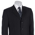 Famous NY Maker Men's Charcoal Striped 3-button Suit