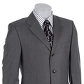 Famous NY Maker Men's Light Grey Pinstriped 3-button Suit