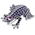 Encore by Le Vian 14k White Gold Sapphire Frog Pin