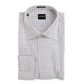 O.H.H.A. Men's White and Blue Textured Dress Shirt