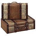 Wood Luggage-Style 2-piece Decorative Trunk Boxes