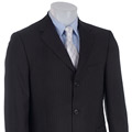 Kenneth Cole Men's Black Pinstripe 3-button Suit
