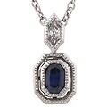 Tacori Platinum Sapphire Diamond Pendant Necklace
