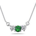 14k Gold Emerald & 1/4ct TDW Diamond Necklace
