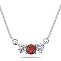 14k White Gold Ruby and 1/4ct TDW Diamond Necklace