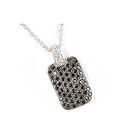 Charles Winston Black Dog Tag Cubic Zirconia Necklace