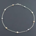 Tri-color Freshwater Pearl Silver Necklace (Italy)