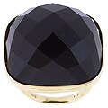 14k Yellow Gold Square Faceted Onyx Ring