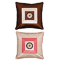 Two-Tone Silky Squares Decorative Pillow Sham
