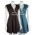 Betsey Johnson Mini Dots Silk Flutter Sleeve Dress