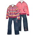 Esprit Girl's Multi Stripe Polar Fleece Hoodie Set