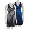 Connected Apparel Stretch Shimmer Halter Dress