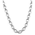 14k White Gold Oval Link Necklace